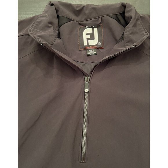 FootJoy DryJoys Jacket Mens Large Black Short Sleeve Waterproof Windbreaker Golf - Picture 3 of 4